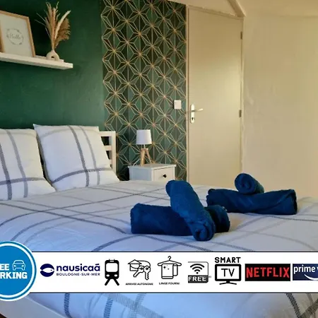 Дом отдыха Proche Nausicaa, Gare & Remparts, Spacieuse Maison 3 Chambres, Cour Privee, Parking Gratuit, Adaptee Aux Velos